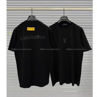 Áo phông LV chữ đen cộc tay,áo thun LV nam nữ boy phố hàn quốc
