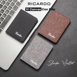 Ví vải nam nữ unisex Slardar Brand chất liệu vải canvas mini dáng đứng , Bóp nam nữ nhỏ gọn nhiều ngăn đựng thẻ  - V122