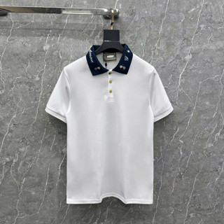 Áo polo GC họa tiết phối cổ thêu chữ con ong cúc vàng lấp lánh siêu đẹp - Áo polo nam hàng siêu cấp chất liệu cotton