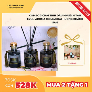  Combo 3 lọ tinh dầu khuếch tán thơm phòng Eyun Aroma 180ml lọ - Shangrila-Champs Elysees-Mysterious 