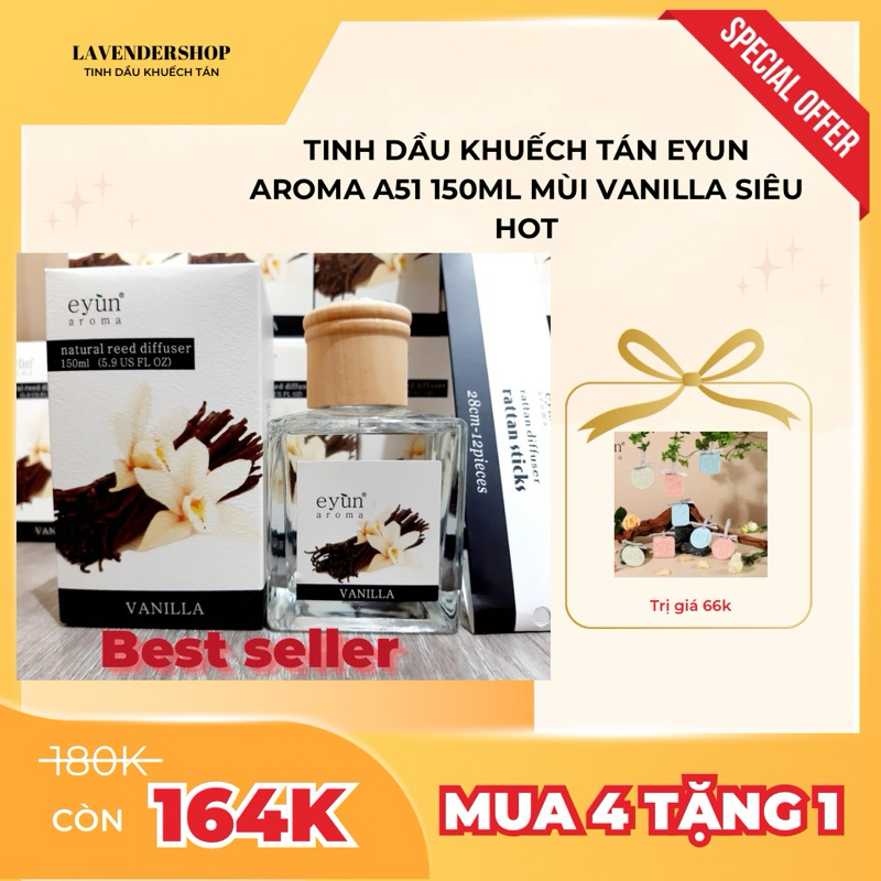 Tinh dầu khuếch tán Eyun Aroma thơm phòng Vanilla (Vani) - 150ml - Các shop hay dùng