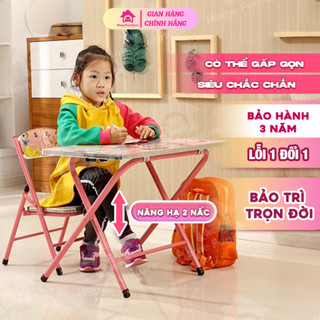 bàn ghế học sinh gấp gọn - Bộ bàn học cho bé siêu chắc chắn điều chỉnh được độ cao Home Furniture