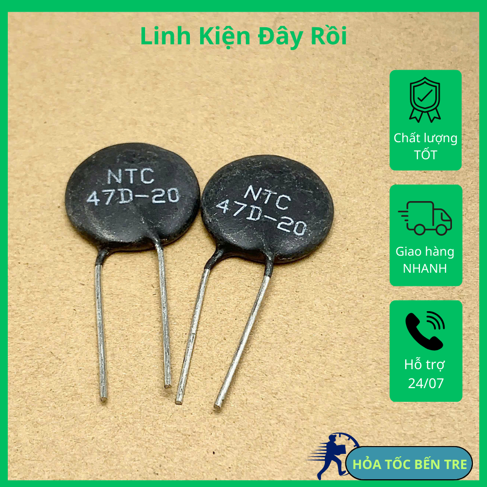 2 cái điện trở nhiệt NTC MF72 47D-20 47D20 47D 20