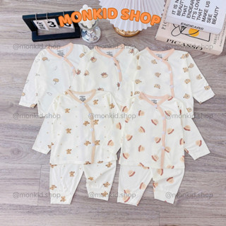 [Combo 3/5 HÀNG ĐẸP] Bộ quần áo dài tay TP chất thun lạnh petit, bảng màu kem hàn quốc, size 0-9M
