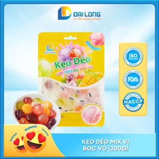 [Túi 300g] Kẹo dẻo trái cây bóc vỏ mix vị Đại Long, đồ ăn vặt siêu hot trên mạng xã hội
