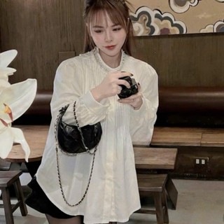 Áo babydoll nữ xếp ly cổ ngọc sang chảnh, áo kiểu tiểu thư nữ