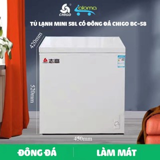 (Mẫu Mới) Tủ Đông Mini Làm Lạnh Nhanh Chigo BC-58 Dung Tích 58 Lít Tiết Kiệm Điện Bảo Hành 36 Tháng