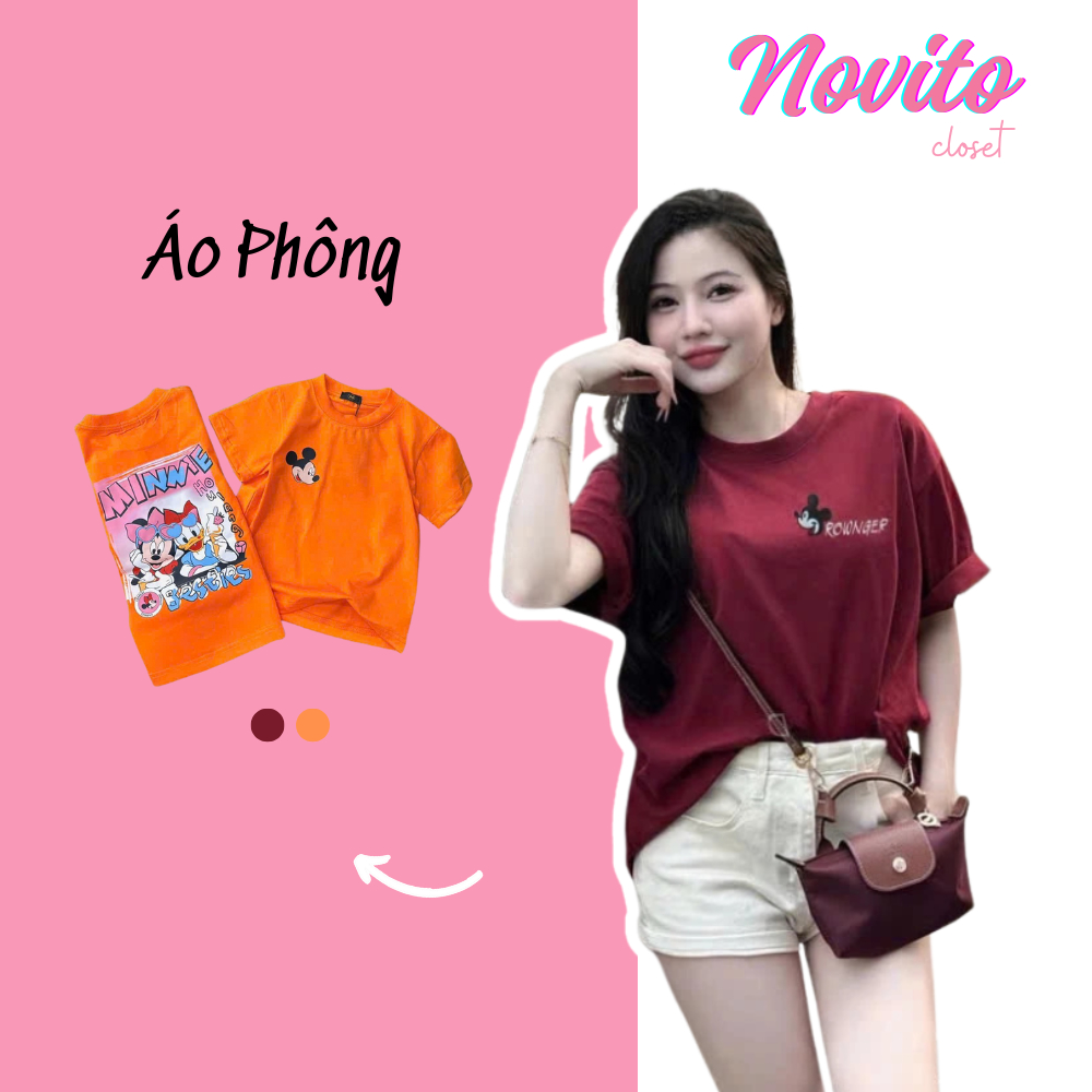 Áo Phông Cộc Tay 3158 Freesize In Hình 2 Mặt, Áo Phông Chất Cotton 3158 Cổ Tròn Hoạt Hình T179