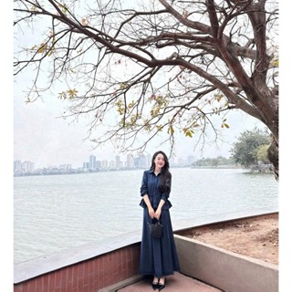 Set bộ đồ áo sơ mi cách điệu phối chân váy xếp ly dáng suông dài, Set bộ đồ áo tay lỡ phối chân váy xếp ly dáng dài thiế