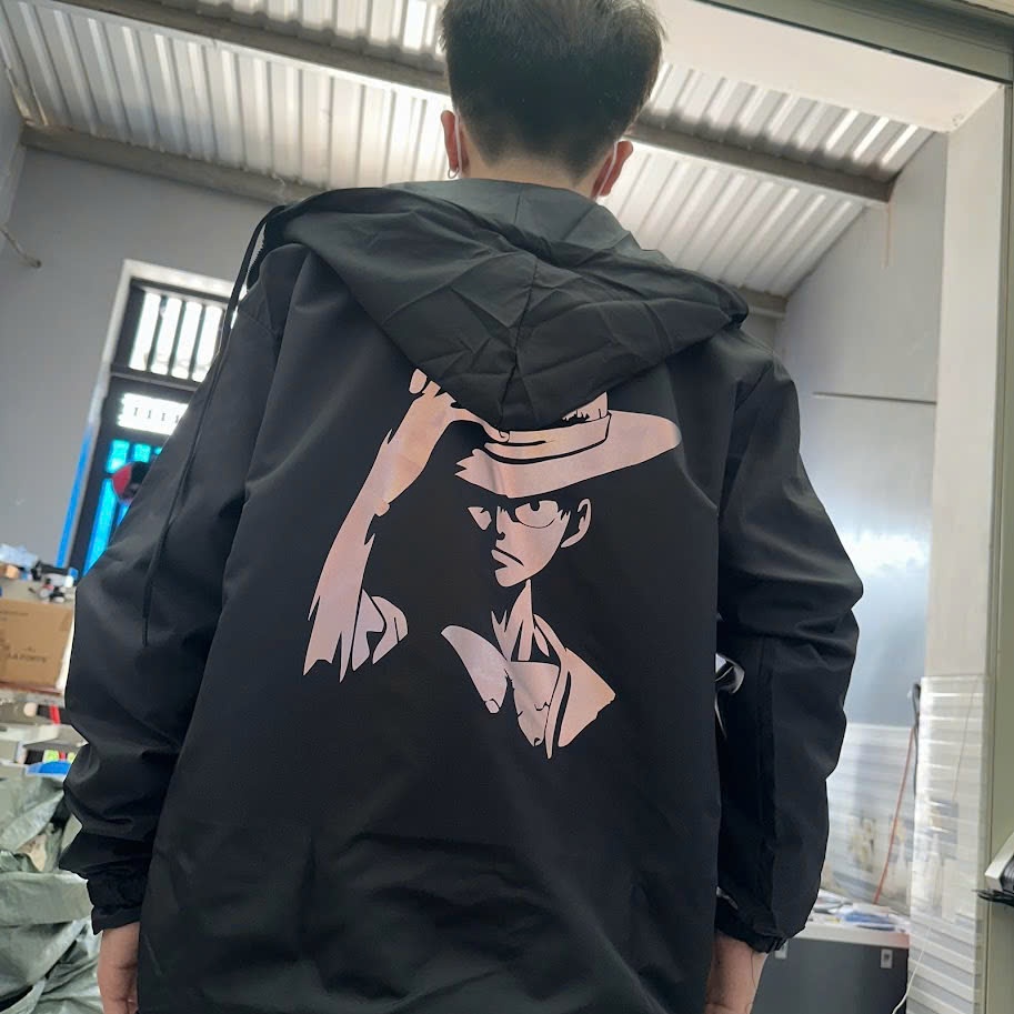 [LF3] Áo khoác dù phản quang bạc Luffy one piece never die nam nữ form <80kg ảnh thật - AKDPQ