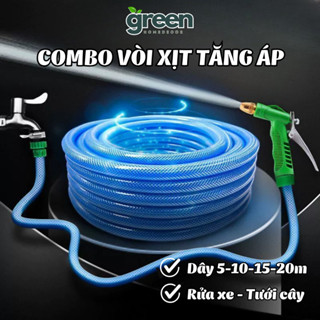 Vòi Xịt Tăng Áp 8 Chế Độ Xịt Rửa Xe Gia Đình, Tưới Cây, Dọn Dẹp Rửa Sân Kèm Súng Phun Tự Động