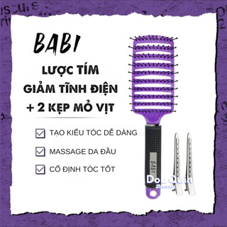 BABI Lược bán nguyệt chải phồng đầu gỡ rối tạo kiểu tóc chuyên dụng chất liệu nhựa nhẹ bền an toàn CT10 - Dou