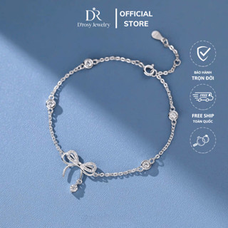 Lắc tay bạc nữ S925 D’ROSY kiểu dáng nơ treo hạt đá lấp lánh, sang trọng D'ROSY JEWELRY LT35.
