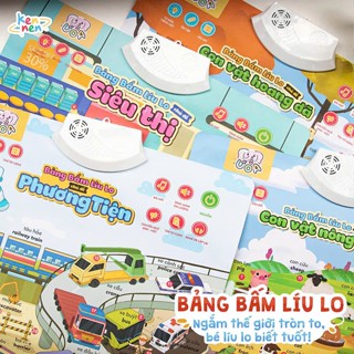 Bảng bấm Líu Lo Kết Hợp Âm Thanh Tương Tác - 6 chủ đề giúp bé phát triển tư duy ngôn ngữ