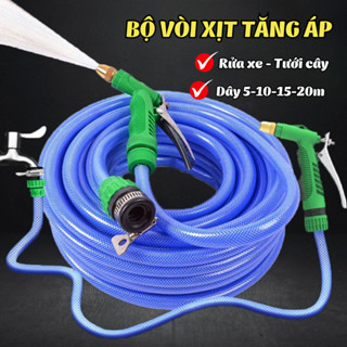 Vòi Xịt Tăng Áp Rửa Xe Gia Đình, Tưới Cây, Dọn Dẹp Rửa Sân Với 8 Chế Độ Xịt Kèm Súng Phun Tự Động