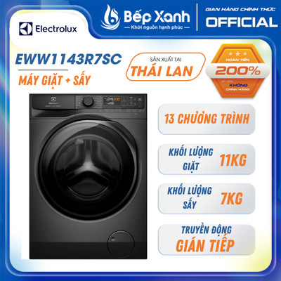 [FREESHIP HCM] Máy giặt sấy Electrolux EWW1143R7SC - Inverter - Giặt 11kg + sấy 7 kg - Sấy ngưng tụ