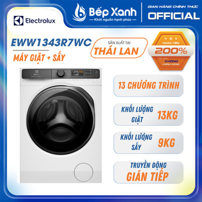 [FREESHIP HCM] Máy giặt sấy Electrolux EWW1343R7WC - Inverter - Giặt 13kg + sấy 9 kg - Sấy ngưng tụ