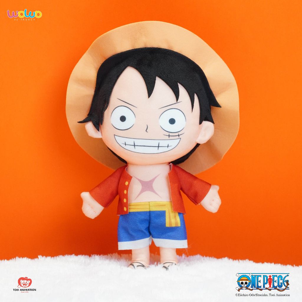 Gấu bông One Piece Luffy WOWO Gấu bông Luffy 33cm Mềm mịn Đáng yêu Quà tặng Sinh nhật Cho bé