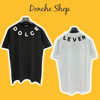 Áo Thun Dolce Lever Thêu Da Chữ Quay Cổ  2 Mặt - Áo Phông Nam Nữ Donche Chất Cotton Cao Cấp 660049