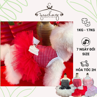  Váy cho thú cưng yudog đầm thun tùng lưới xòe xinh cho chó mèo 