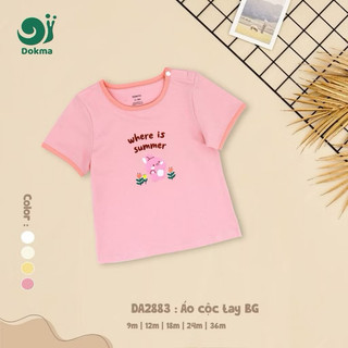 áo cộc tay bé gái dokma 6-36m