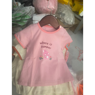 áo cộc tay bé gái dokma 6-36m