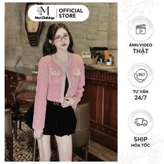  Áo Khoác Dạ Tweed Cúc Ngọc Kẻ Sọc Phong Cách Hàn Quốc Thiết Kế Thời Trang Nữ N501 | MORI CLOTHINGS 