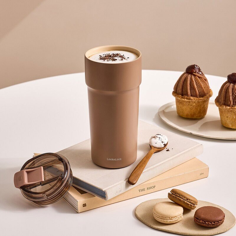 Bình giữ nhiệt LocknLock Metro Cafe Tumbler 650ml / 500ml / 750ml bằng thép không gỉ 304 phủ sứ kèm dây xách | BigBuy360 - bigbuy360.vn
