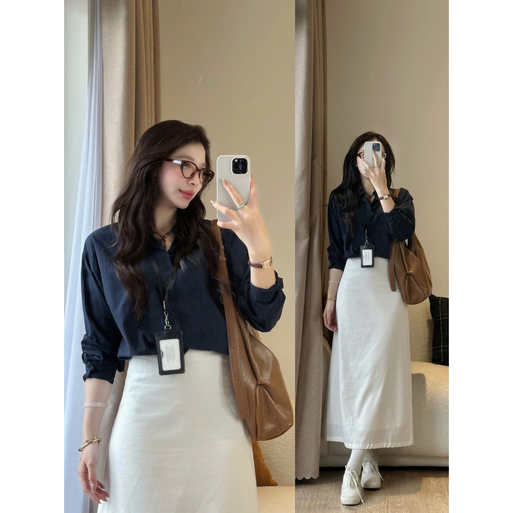 (ẢNH THẬT) Áo sơ mi thô form rộng 1 túi Hàn Quốc | BigBuy360 - bigbuy360.vn