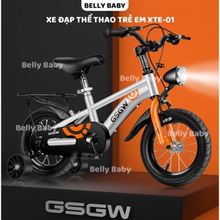 Xe đạp cho bé, xe đạp trẻ em Belly Baby XTE-01 có đèn led, phanh kép an toàn, bánh xe chống trơn trượt