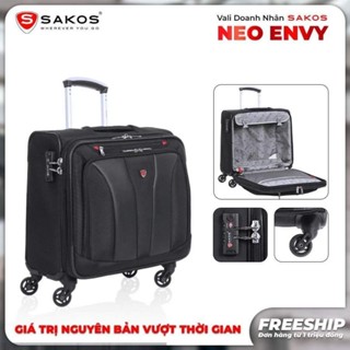  Vali ngang-Vali vải Du Lịch Doanh Nhân SAKOS NEO ENVY  Size xách tay. vali size18inch có khoá TSA  