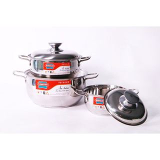 Bộ nồi inox 3 đáy Sunhouse SH335 size 16,20,24cm dùng trên mọi loại bếp