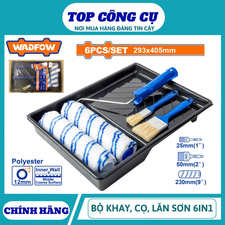 ĐỒ NGHỀ WADFOW Bộ khay / cọ / con lăn sơn 6 trong 1 WCB3H62