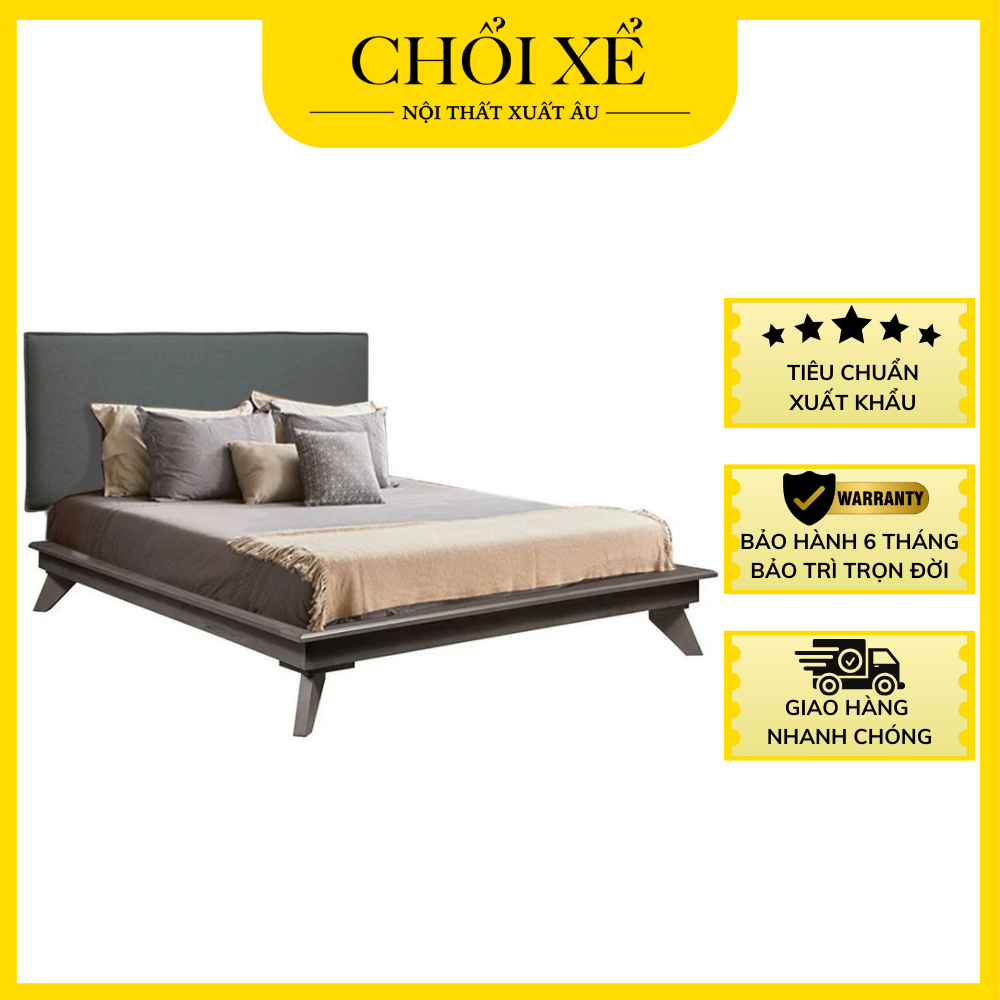 Giường Ngủ RAINIER Màu Xám Thương Hiệu Chổi Xể - FS233