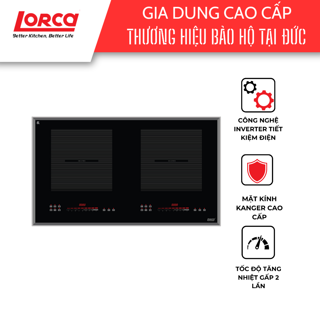 Bếp Từ Đôi Lorca TA 117 Pro Cảm Ứng Hồng Ngoại, Tiết Kiệm Điện, Mặt Kính Chịu Lực - Bảo Hành 3 Năm
