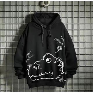  áo khoác nỉ hoodie Unisex nam nữ in hình khủng long non size lớn 70kg 