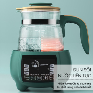 Bình đun nước pha sữa COCO BEAR máy đun giữ nhiệt ấm đun nước pha sữa cho bé (Tặng khay hâm sữa)