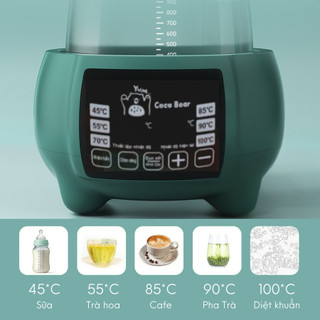 Bình đun nước pha sữa COCO BEAR máy đun giữ nhiệt ấm đun nước pha sữa cho bé (Tặng khay hâm sữa)