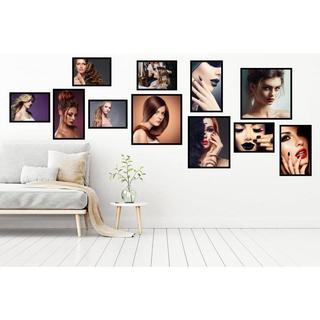 BỘ 11 TRANH SALON TÓC + NAIL, 11 tranh Fomex dán tường tặng kèm băng dính