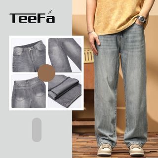  Quần Jean SRN Wash Xám Dáng Suông Rộng Teefa Kiểu Dáng Hàn Quốc 