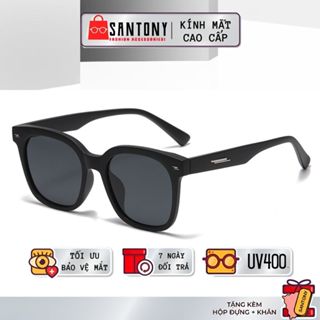 Kính râm nam nữ chống tia uv SANTONY gọng nhựa dập crom sang chảnh nhiều màu sắc thời trang