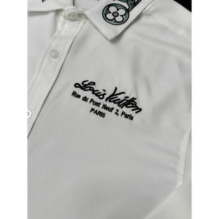 Sơ Mi Nam Nữ LV luon vuiton thêu logo cổ và thêu chữ ngực siêu nét, chất vải mềm mịn cao cấp