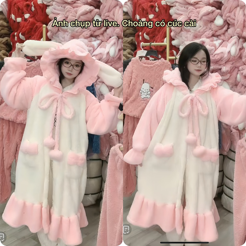 Váy ngủ lông 2 mặt mềm mịn dễ thương váy ngủ mùa đông ấm áp dày dặn SOMINO Xưởng may Sm | BigBuy360 - bigbuy360.vn