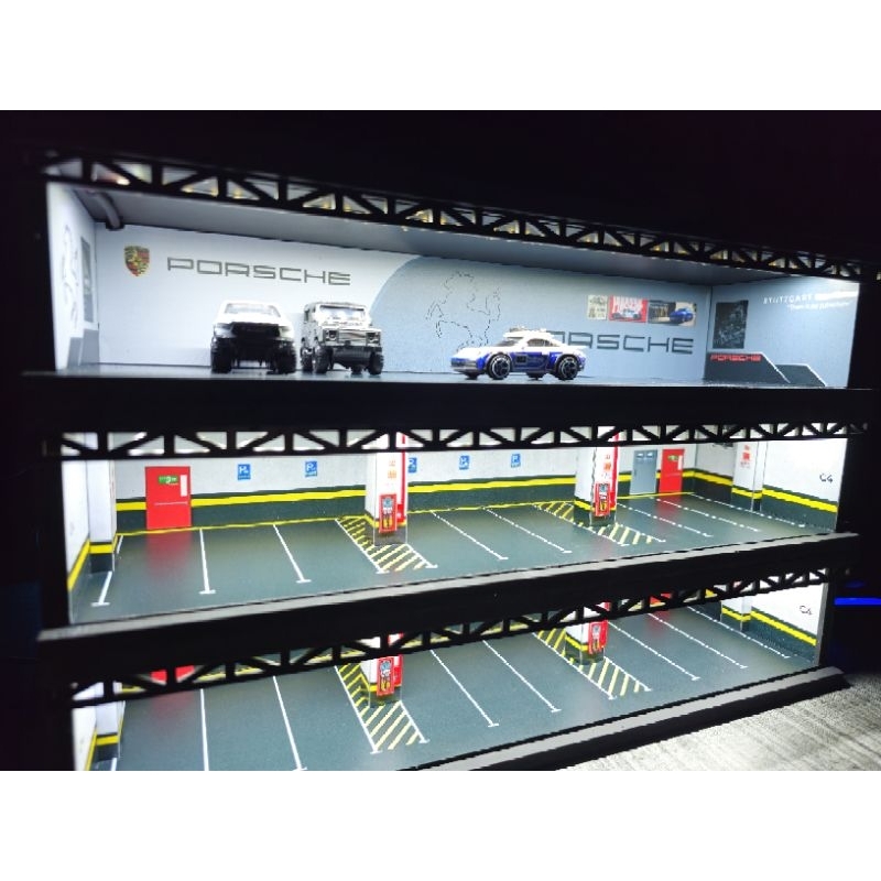 [1:64] Mô Hình Gara Đậu Xe Tỉ Lệ 1:64 Có Kính - Gara Xe Hotwheel  Sản Xuất Tại Việt Nam