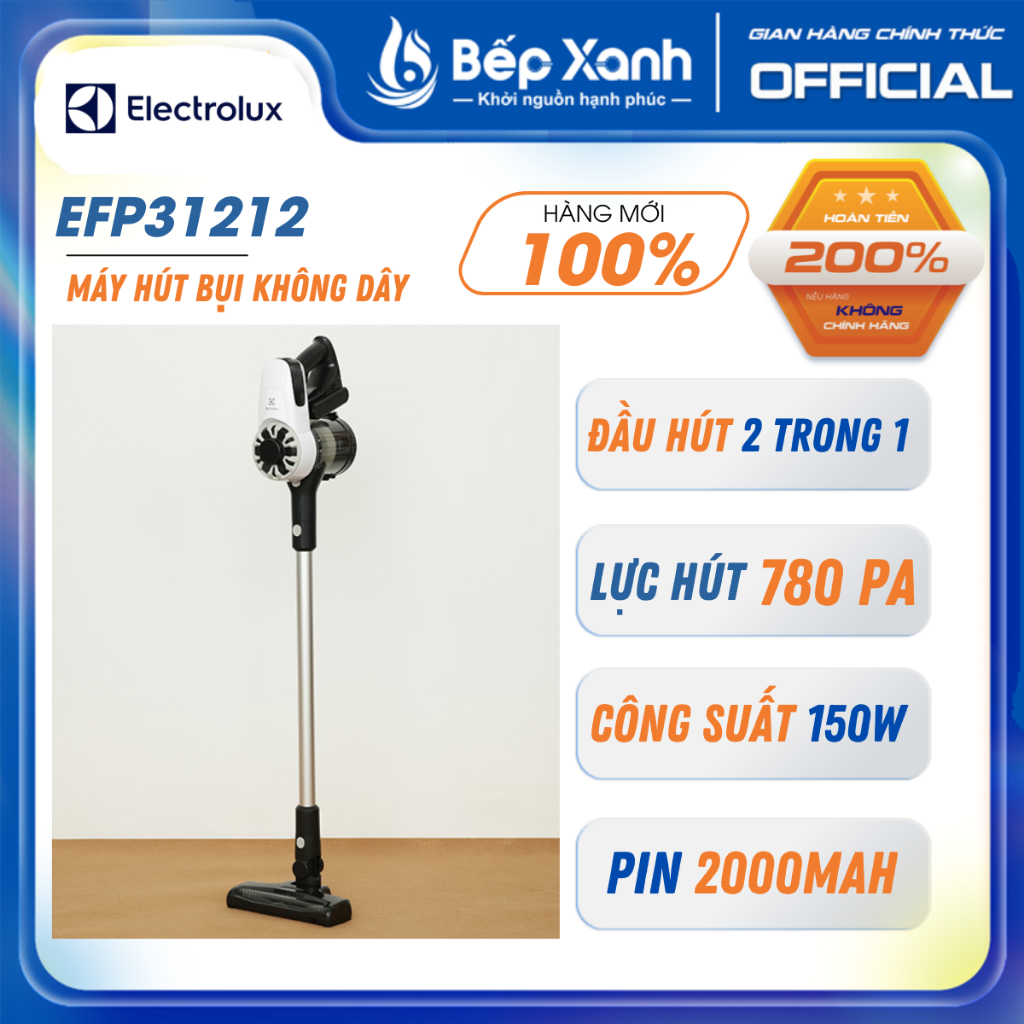 Máy hút bụi không dây Electrolux EFP31212 - Dạng cầm tay, hút bụi xe hơi, nhà cửa