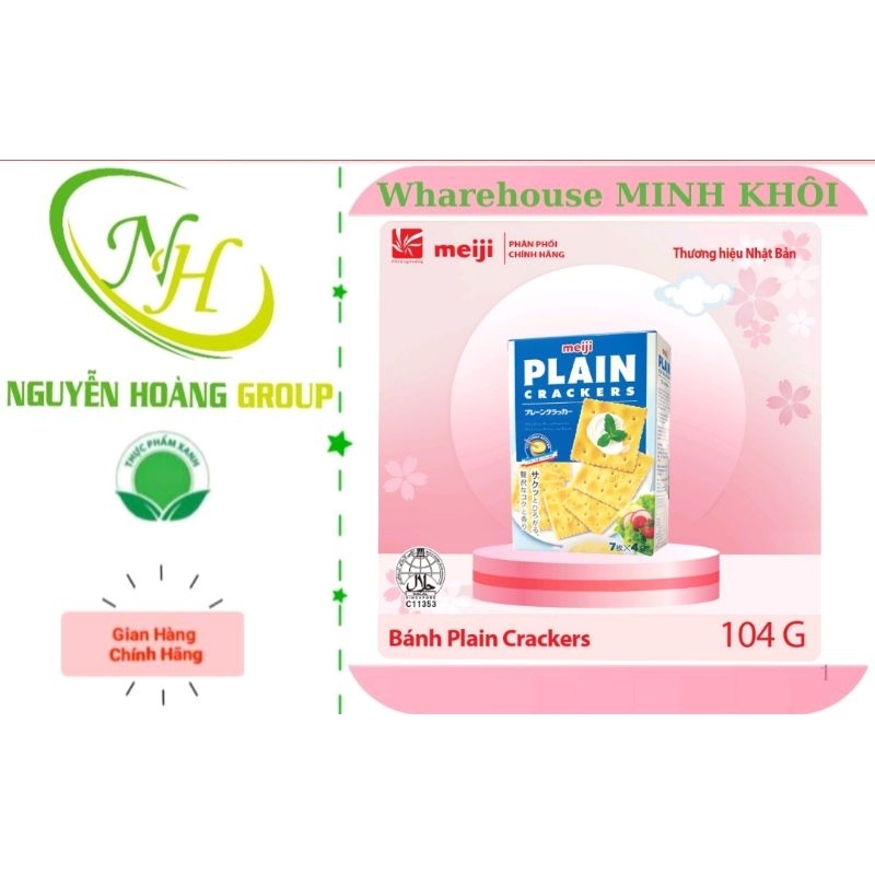 Bánh PLAIN – Crackers ( Vị Nguyên Bản) Meiji 104g