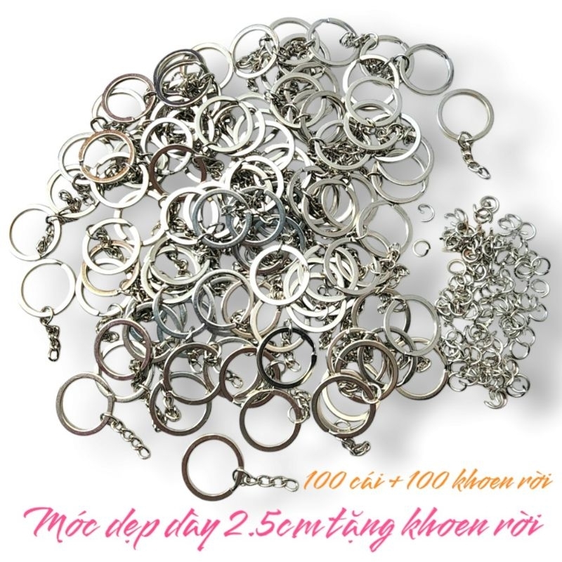 Sỉ Giá tốt các loại móc khóa bạc 2.5cm