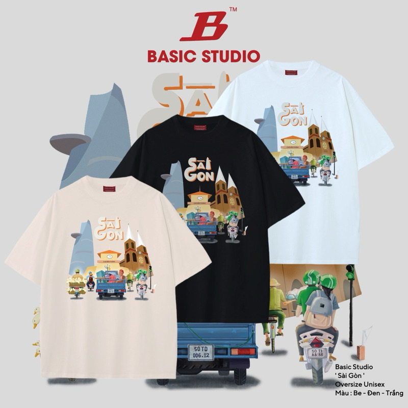 Áo Thun Unisex Ovesize “ Sài Gòn “ Basic Studio