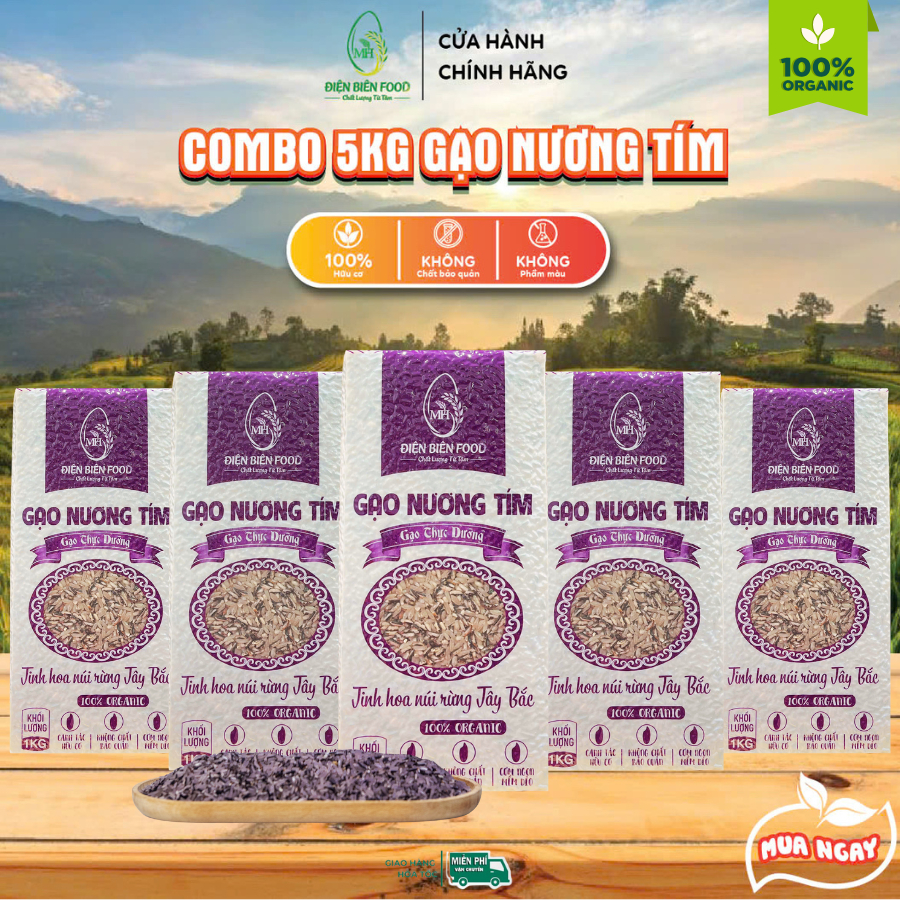 Gạo Nương Tím Điện Biên Combo 5kg