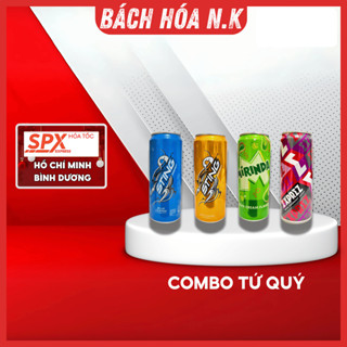 [Hàng Xuân] - Set 4 Vị - Sting Blue - Sting Exprez - Sting Vàng - Mirinda Green - Lóc 4 Lon x 330ml
